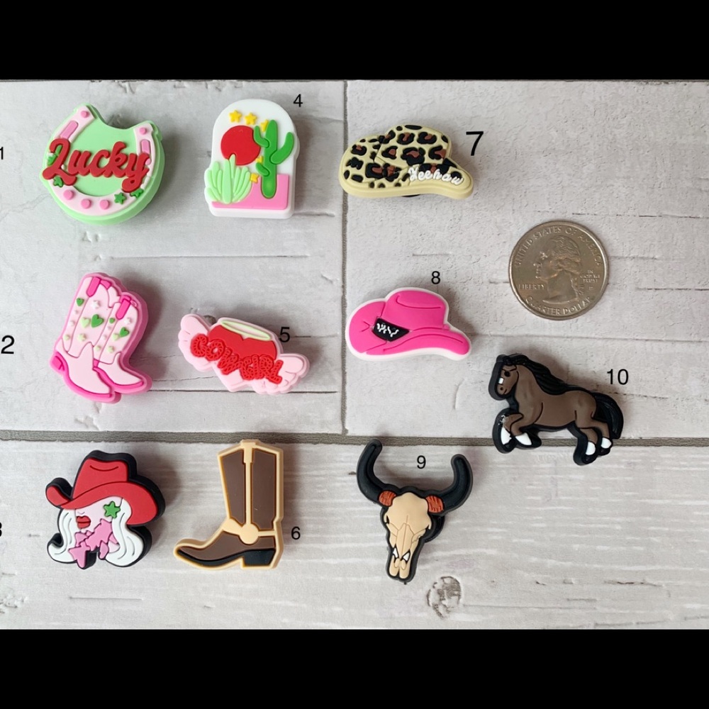 Cowgirl croc charms